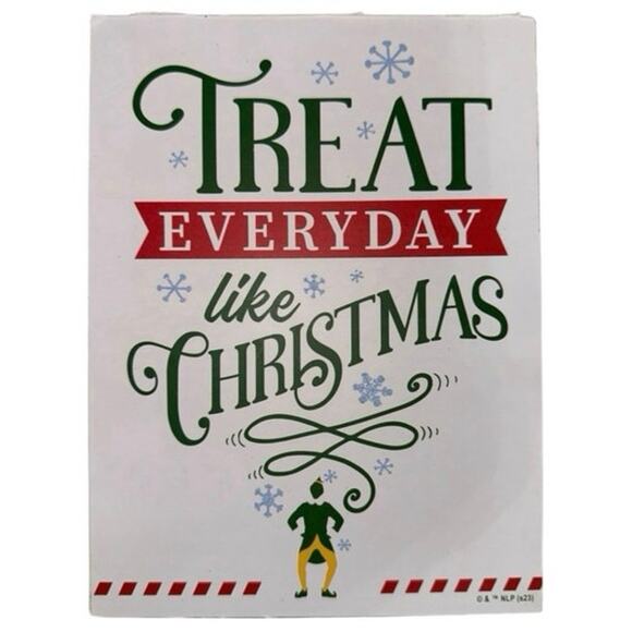 BUDDY THE ELF: "TREAT EVERYDAY LIKE CHRISTMAS" WOOD BOX ART 8x6 DECORATION - Picture 1 of 1